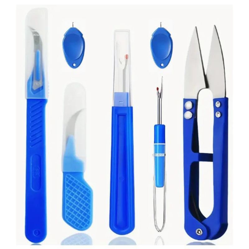 Sewing Kit - 5-teiliges blaues Nähmaschinen-Set, einschließlich Fadenentfernungsmaschine, Nahtentfernungsmaschine