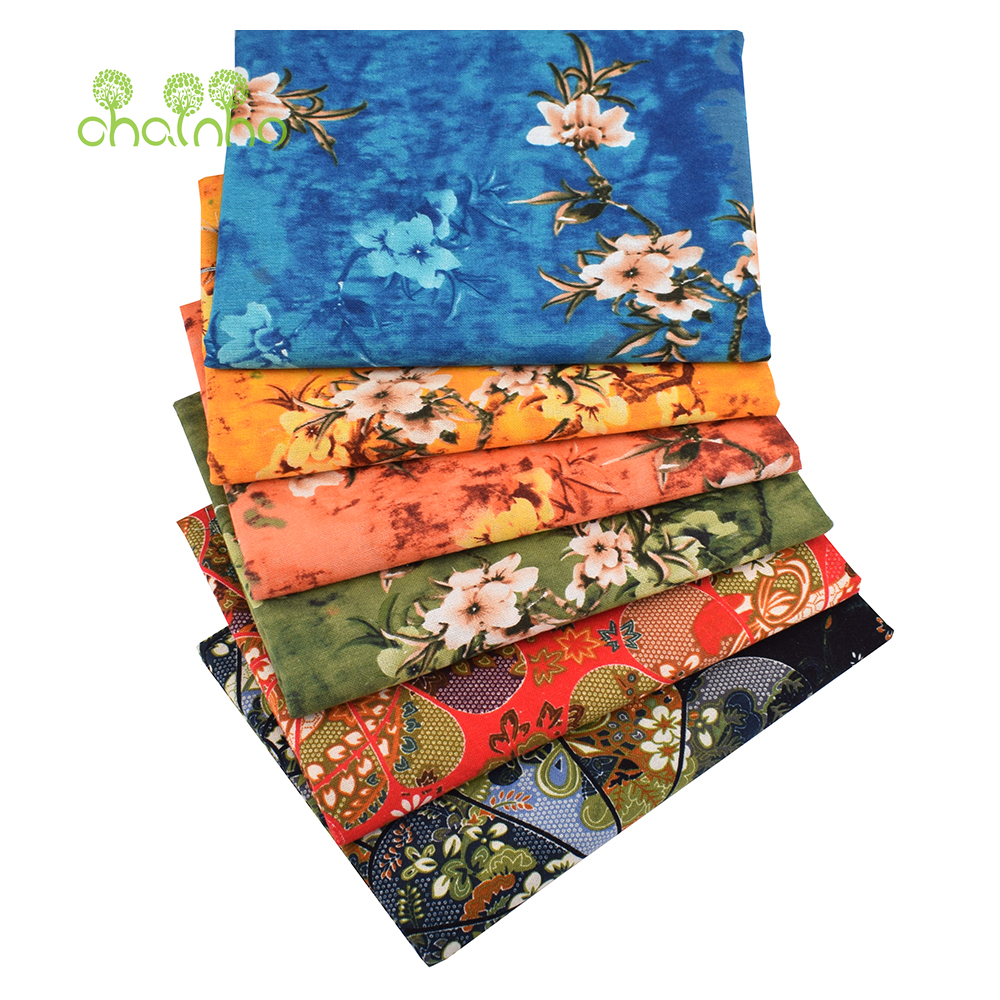 Sewing Geotextile Fabric - Chainho, Bedruckter Baumwoll-Leinen-Stoff, DIY-Quilt-Nähmaterial, Stoff für