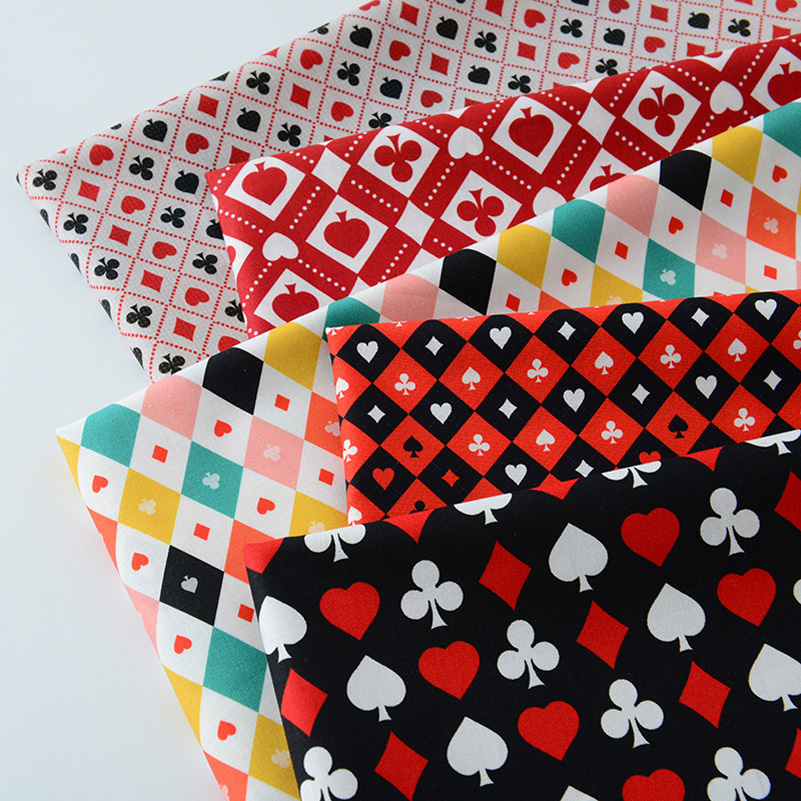 Textile For Sewing - Ins Poker Element Baumwolle Digitaldruck Stoff