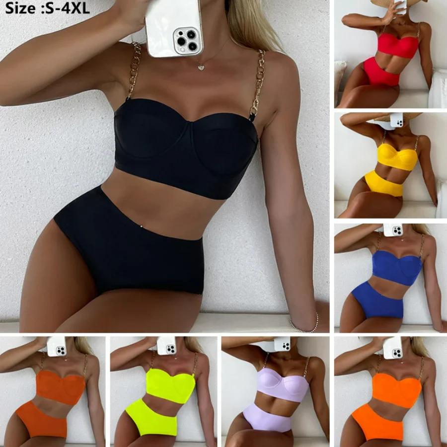 Shoulder Pad Set In - 2026 Damen Sommer Zweiteiliger Badeanzug High-Waist