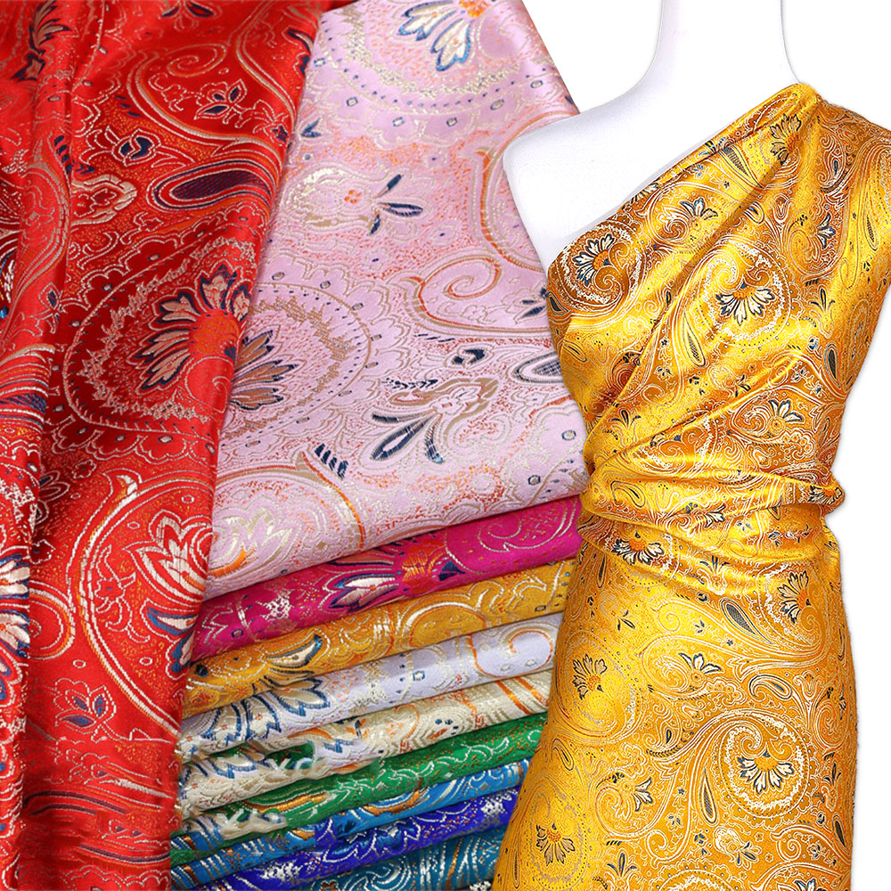 Textile For Sewing - 50 x 75 cm Spiralblumenmuster, Jacquard-Brokat-Damaststoffe