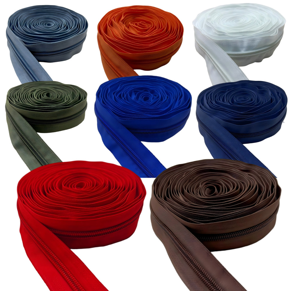 Textile Sewing Factory - 5/10/50M 5 # Nylon-Reißverschlussband mit Reißverschluss-Schiebern,