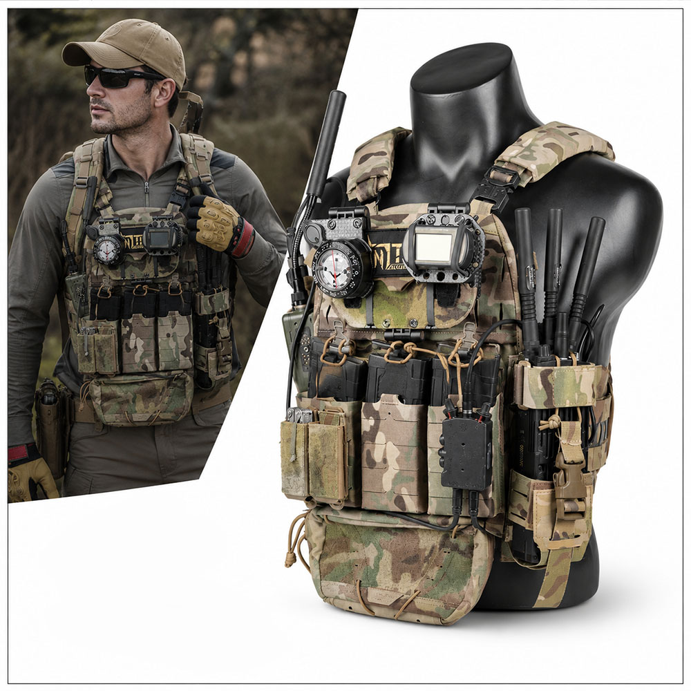Shoulder Pad Set In - Taktisches Westen-Set MOLLE Chest Rig mit
