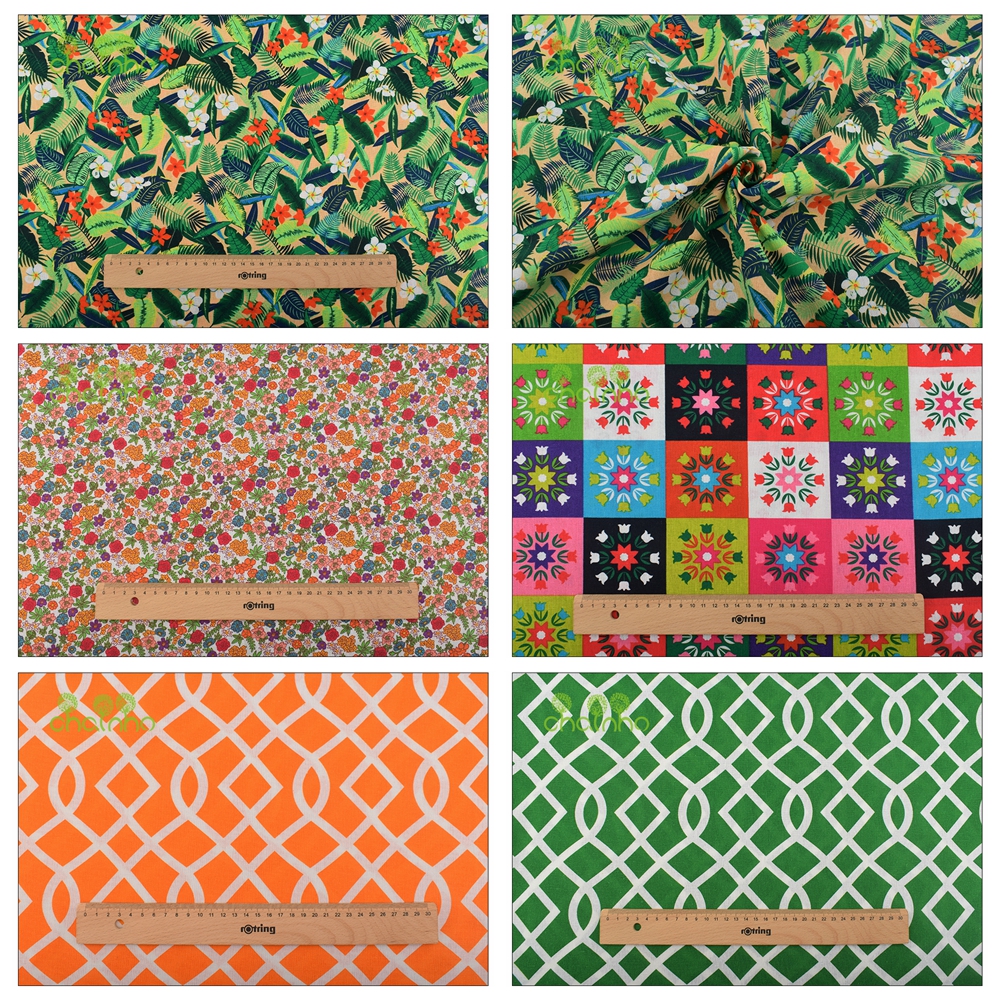 Sewing Geotextile Fabric - Chainho, bedruckter Baumwoll-Leinen-Stoff, DIY-Näh- und Quiltmaterial,