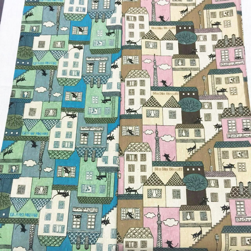 Vintage Sewing Textile - Nordische kleine Haus Serie Vintage Patchwork