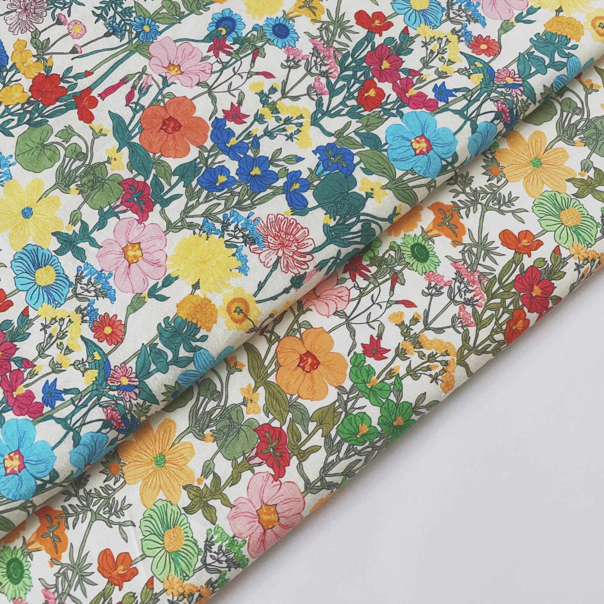 Vintage Sewing Textile - Vintage-Baumwollstoff mit Blumenmuster, weiches und atmungsaktives
