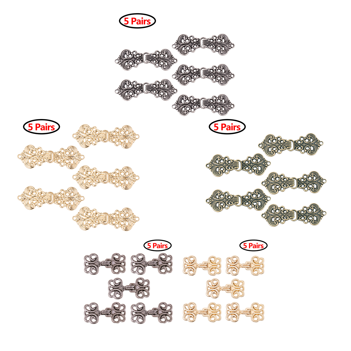5 Paar dekorative Knöpfe mit W – Hook Eye Fastener Bewertung und Preis