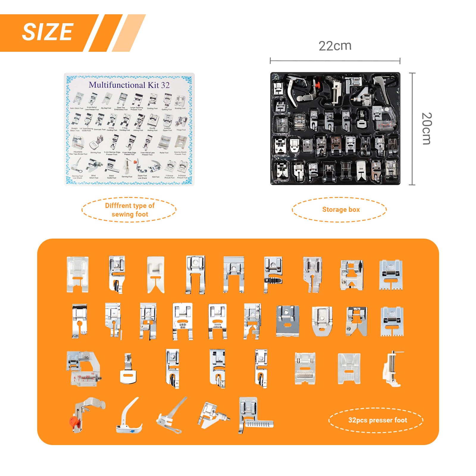 32-in-1 Multifunktions-Nähfuß- – Sewing Kit Bewertung und Preis
