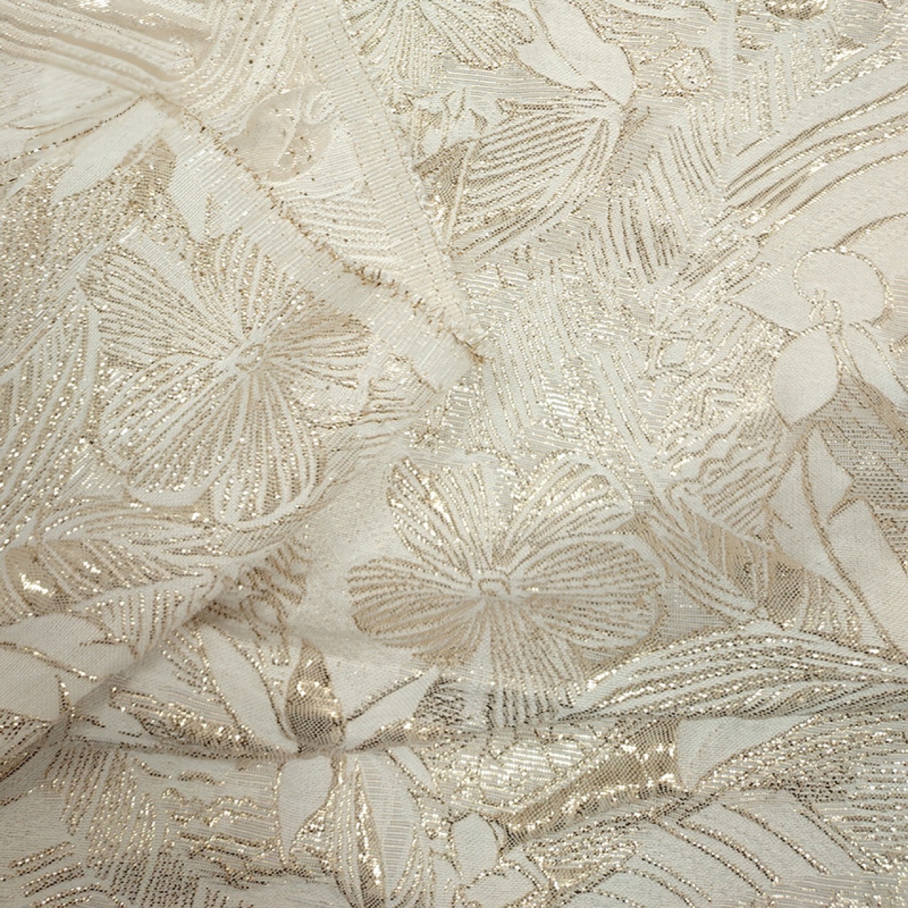 Creme-Gold Metallic Jacquard-S – Textile For Sewing Bewertung und Preis