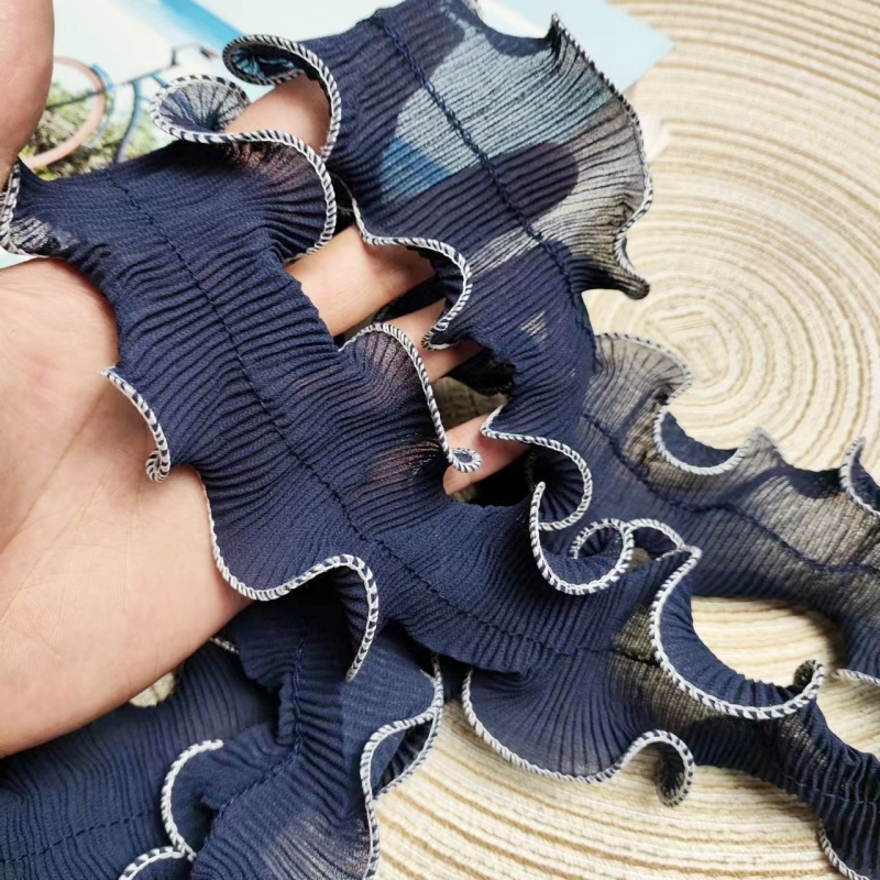 Dunkelblaue Chiffon Mitte plis – Textile Sewing Factory Bewertung und Preis