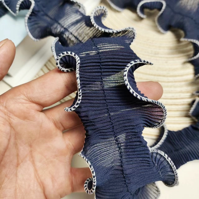 Dunkelblaue Chiffon Mitte plis – Textile Sewing Factory Bewertung und Preis