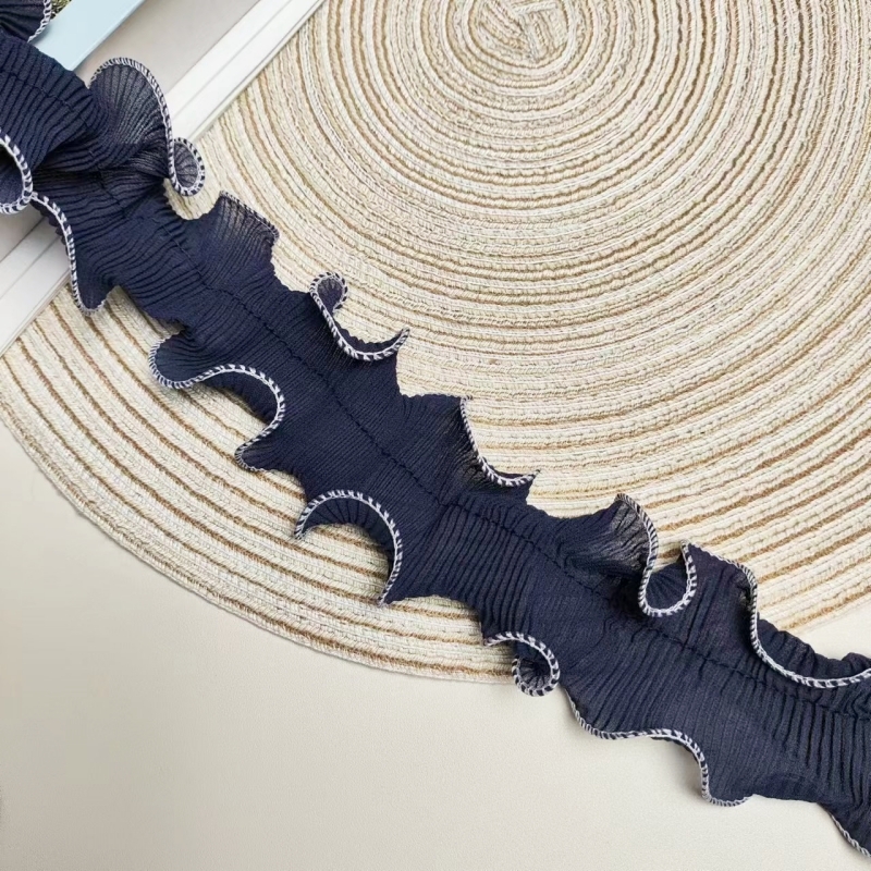 Dunkelblaue Chiffon Mitte plis – Textile Sewing Factory Bewertung und Preis